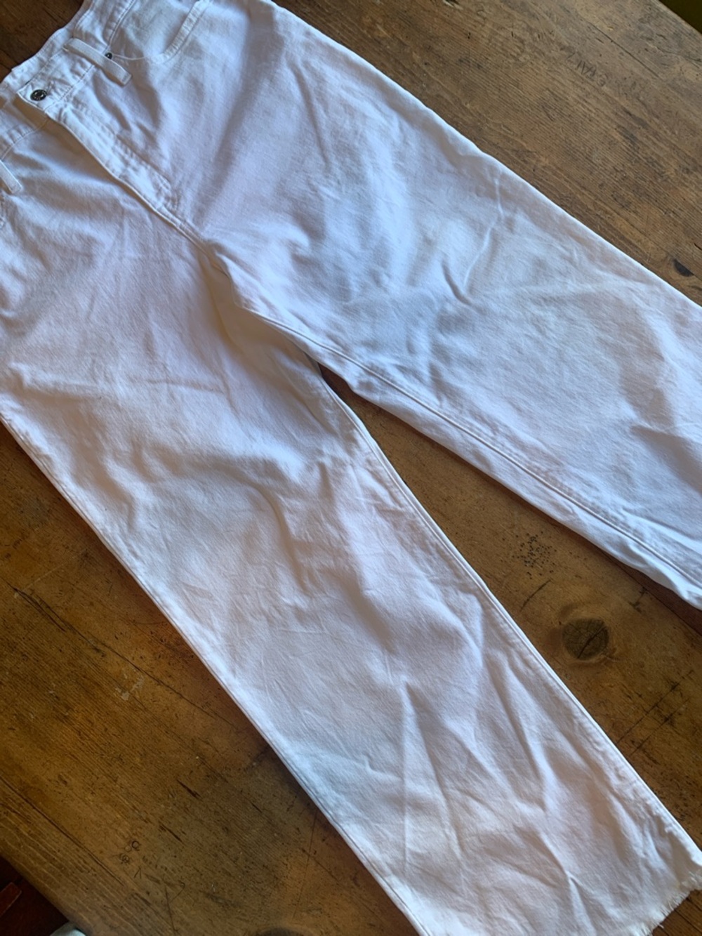 J. Crew Full Length Slim Wide Leg Crisp White Straight Jeans